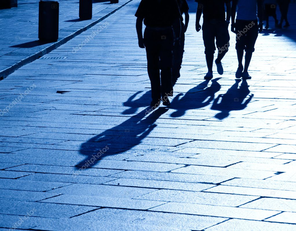 Four walking shadows