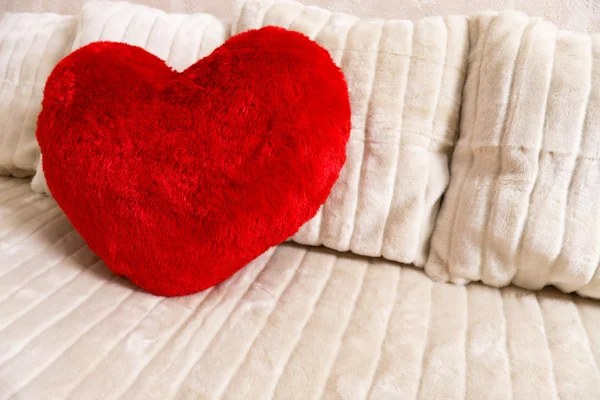 Fluffy soft red heart — Stock Photo, Image