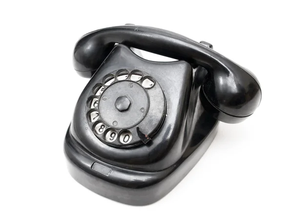 Černý retro telefon — Stock fotografie