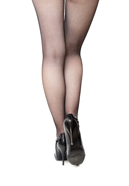 Frau sexy Beine mit Strümpfen — Stockfoto