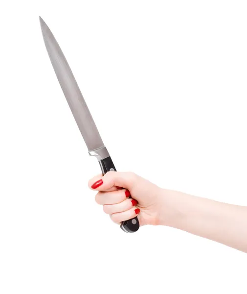 Γυναίκα χέρι με μαχαίρι — Φωτογραφία Αρχείου
