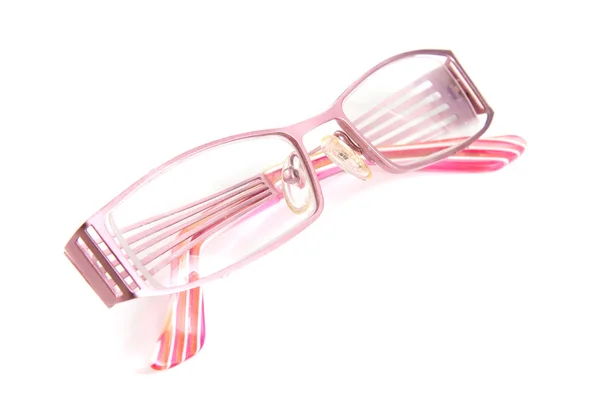 Ροζ γυαλιά σε άσπρο φόντο — Φωτογραφία Αρχείου