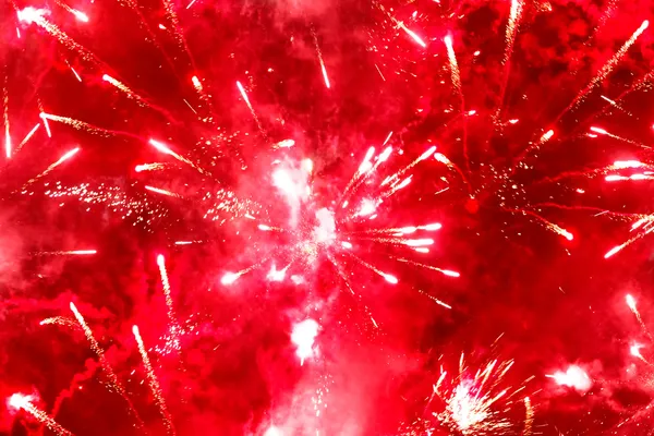 Leuchtend rotes Feuerwerk — Stockfoto