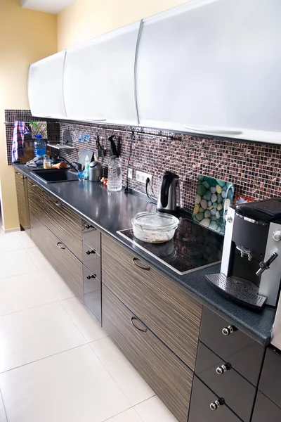 Modern kitchen wide angle view — Stock Photo, Image