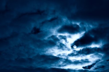 Night moon and clouds clipart