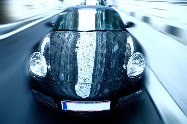 Спортивний автомобіль з спеціальні зумом blur ефект — стокове фото