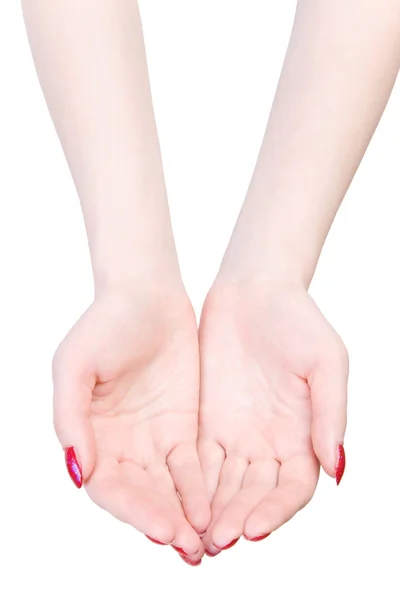 Duas mãos de mulher em postura de alongamento — Fotografia de Stock