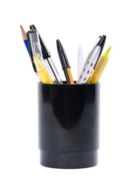 Conjunto de canetas com suporte — Fotografia de Stock