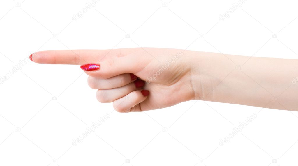 Woman pointing hand