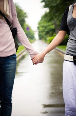 Holding hands concept clipart