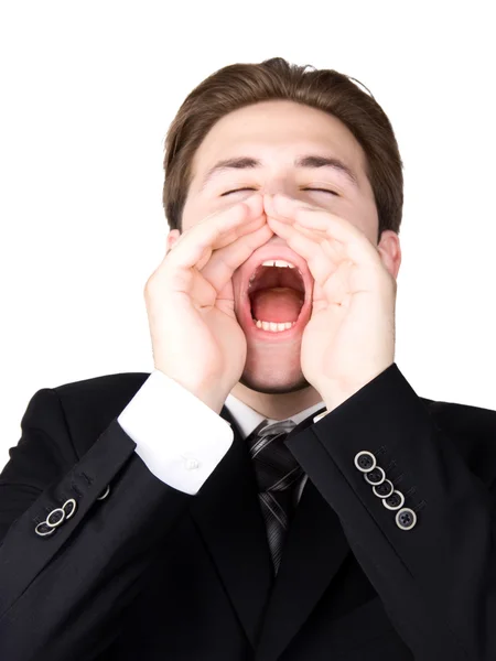 Homem de negócios gritando — Fotografia de Stock