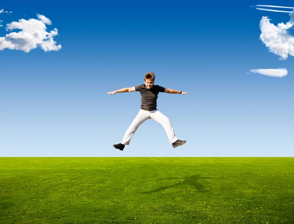 Boldog jumping ember — Stock Fotó