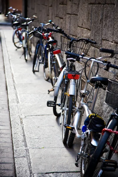 stock image Bicycles near the wall