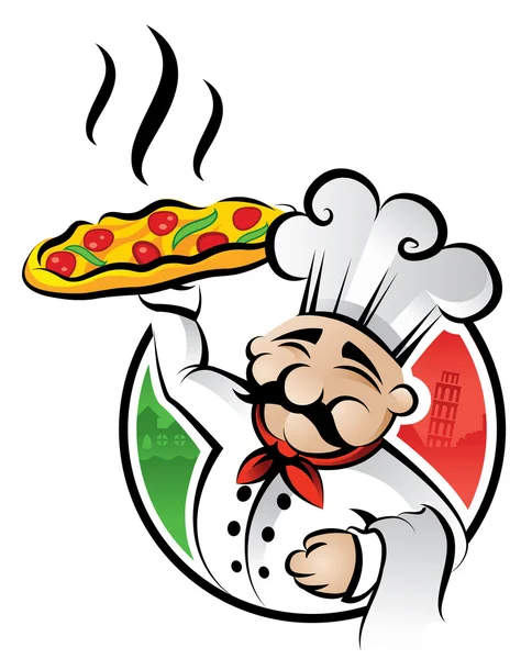 Pizzaséf Stock Illusztrációk