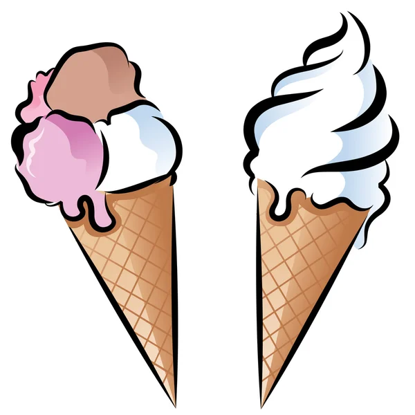 Coni gelato — Vettoriale Stock
