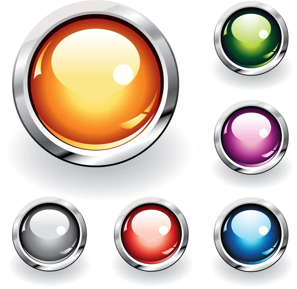 Glossy Buttons — Stock Vector