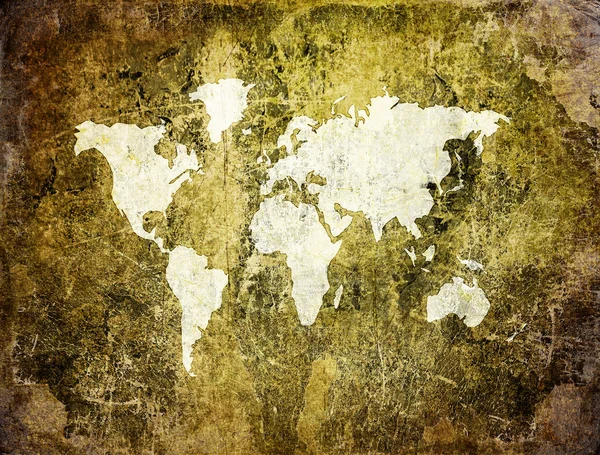 Mapa starého světa na retro papír — Stock fotografie