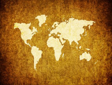 Old world map on retro paper clipart
