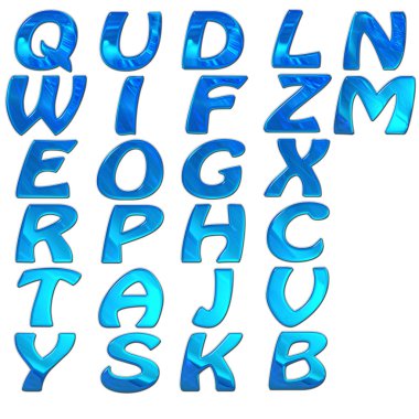 Set of 3d bright alphabet clipart