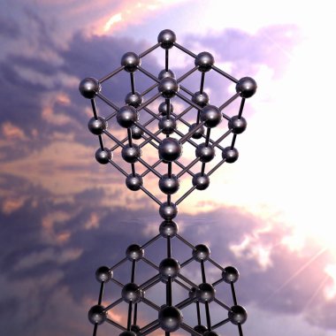 Model of molecular lattice with reflecti clipart