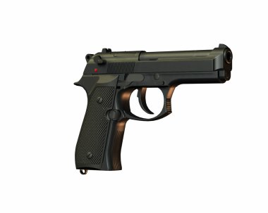 Closeup of pistol isolated on a white clipart