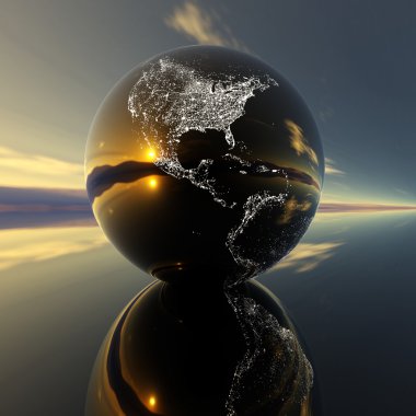 Earth model with reflection on the backg