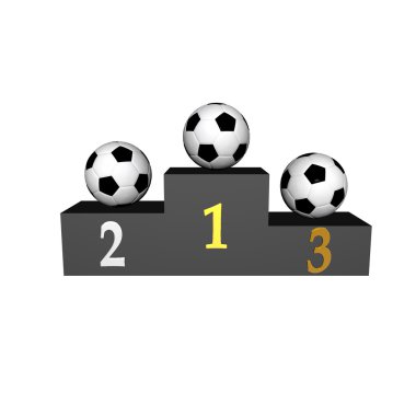 Podium with soccer balls clipart