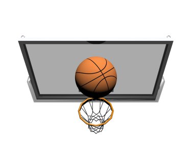 3d basketbol beyaz izole