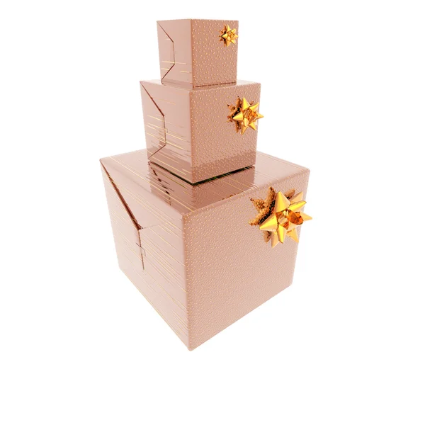 Presentes de Natal e caixa de presentes isolados — Fotografia de Stock