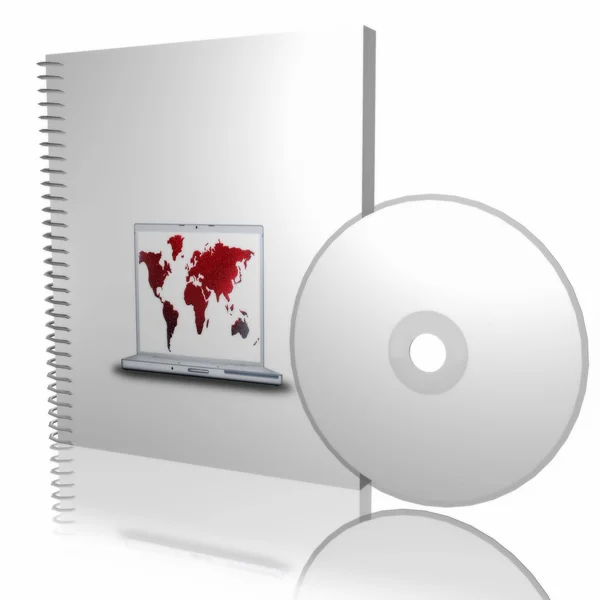 Modelo de caixa de DVD em branco CD isolado no wh — Fotografia de Stock