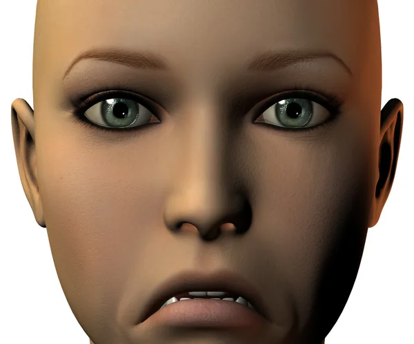 A 3d érzelem lány arca — Stock Fotó