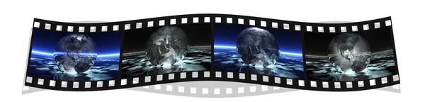 Film stripe with 4 images of the earth i — Stock Photo, Image
