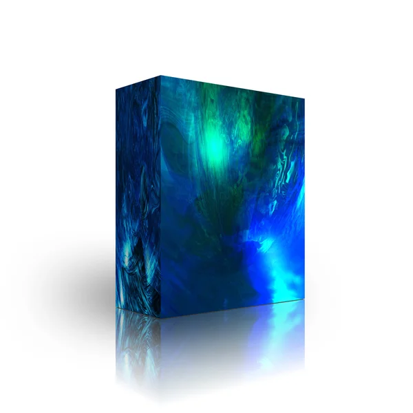 Blue-green abstract box template — Stock Photo, Image