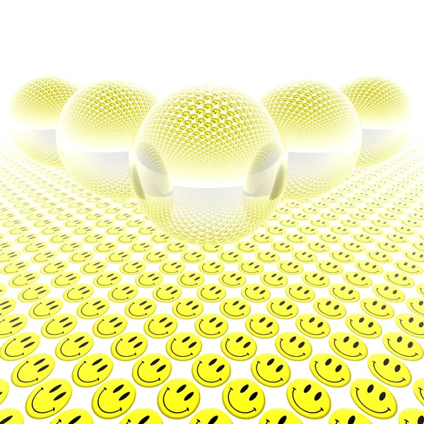 3d glass balls with smiles — Stock Photo, Image