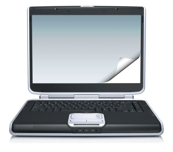Modelo 3d de la computadora portátil con cur creativo —  Fotos de Stock