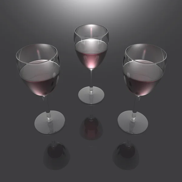 Винное стекло и бутылки — стоковое фото