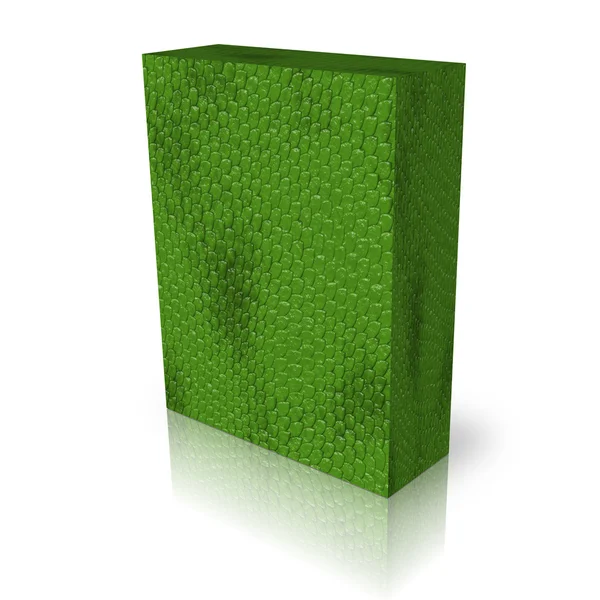 Boş yeşil yılan kürk kutusu şablonu — Stok fotoğraf