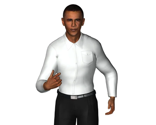Barack Obama modèle 3d isolé sur un coup de fouet — Photo