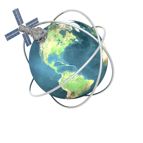 衛星スプートニク周回地球 — ストック写真
