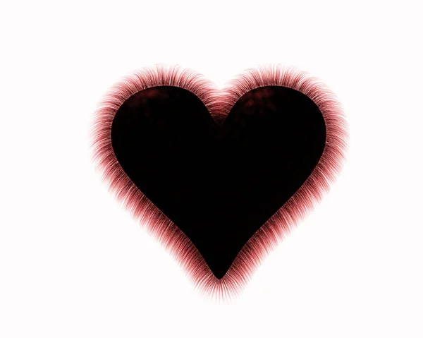 Γούνα καρδιά απομονωμένη σε ένα λευκό — Φωτογραφία Αρχείου