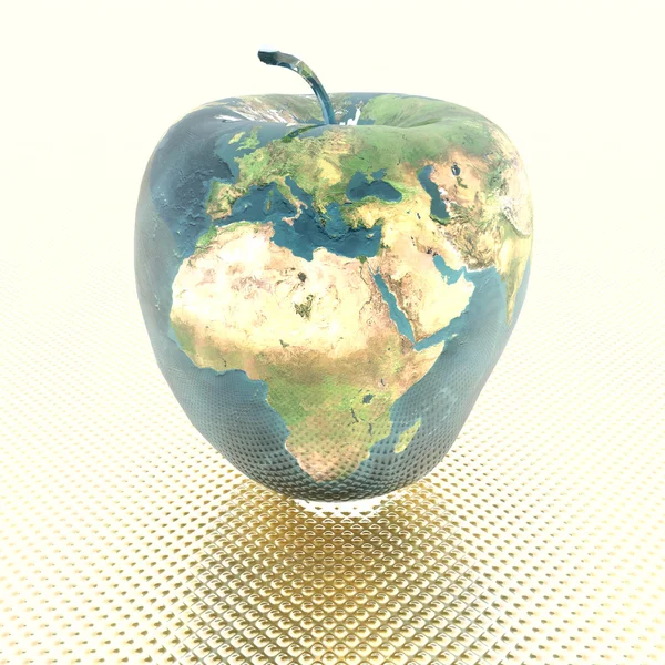 Doku dünya ile elma — Stok fotoğraf