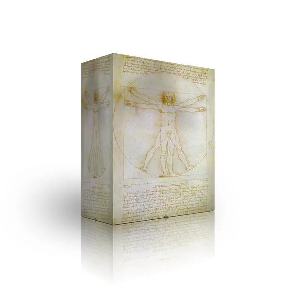 Il modello di scatola uomo vitruviano — Foto Stock
