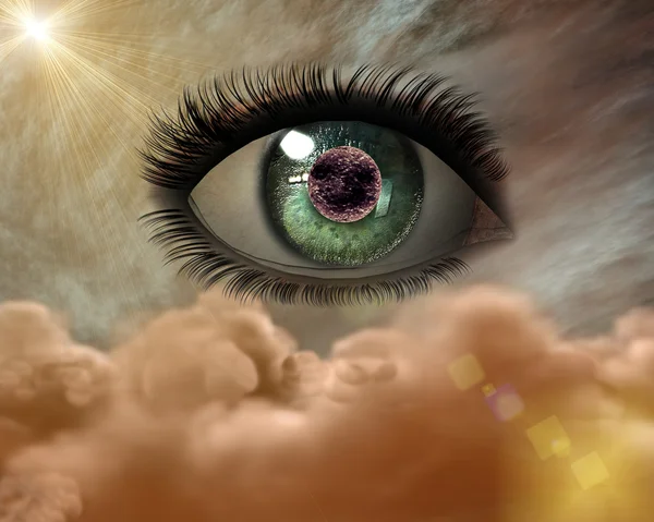 3D-глаз девочки — стоковое фото