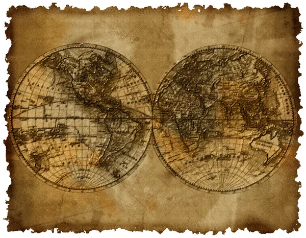Карта з двома півкулями — стокове фото