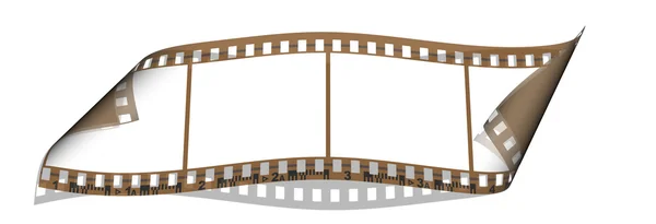 Film with 4 blank images isolated on a w — Stock Photo, Image