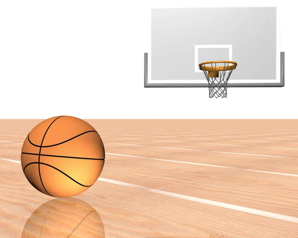 3D μπάσκετ, απομονώνονται σε ένα λευκό — Φωτογραφία Αρχείου