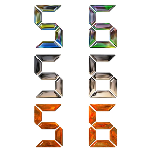 Uppsättning av 3d metal siffror — Stockfoto