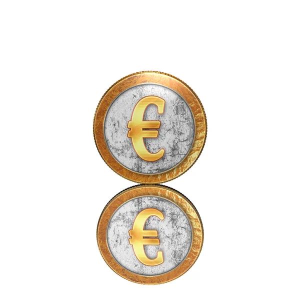 Goldmünze mit Reflektoin auf Spiegel — Stockfoto