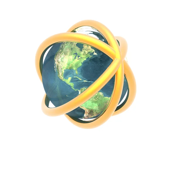 Satelite sputnik orbiting earth — Stock Photo, Image