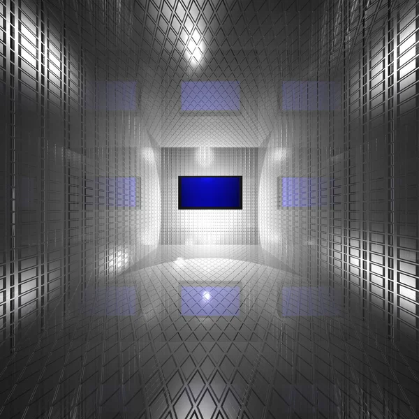 フラット ブルー スクリーン液晶モニター — ストック写真